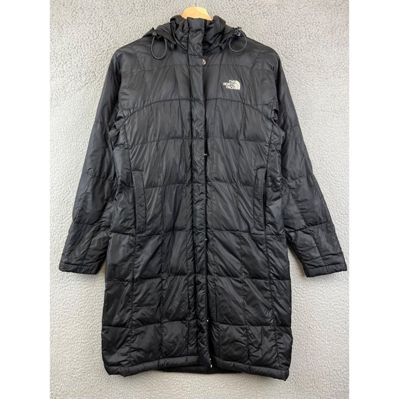 The North Face Parka 600 Down Jacket Womens size XS Black Puffer Long Coat
